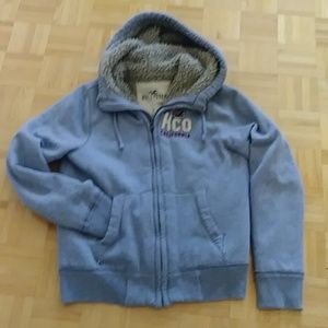 Y2K Hollister heavy sherpa lined sweatshirt zip up jacket sz S